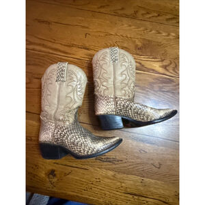 Laredo Youth Boys Cowboy Boots Snakeskin Print Brown& Grey Western Size 11

Ther